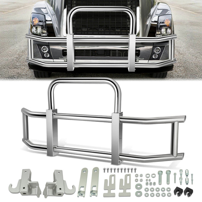 Front Bumper Grille Deer Guard+Brackets <br>04-17 Volvo VNL 430 630 670 Chrome