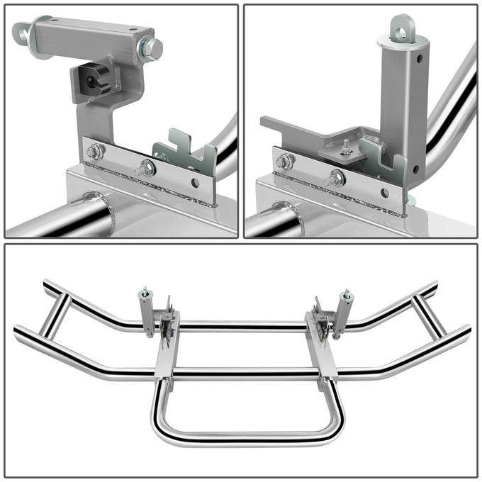 Heavy-Duty Front Bumper Grille Deer Guard+Brackets <br>18-25 Volvo VNL Chrome