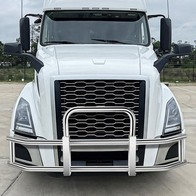 Heavy-Duty Front Bumper Grille Deer Guard+Brackets <br>18-25 Volvo VNL Chrome