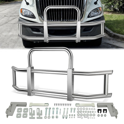Front Bumper Grille Deer Guard+Brackets <br>08-16 International ProStar Chrome