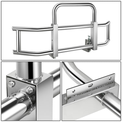 Front Bumper Grille Deer Guard+Brackets <br>08-16 International ProStar Chrome