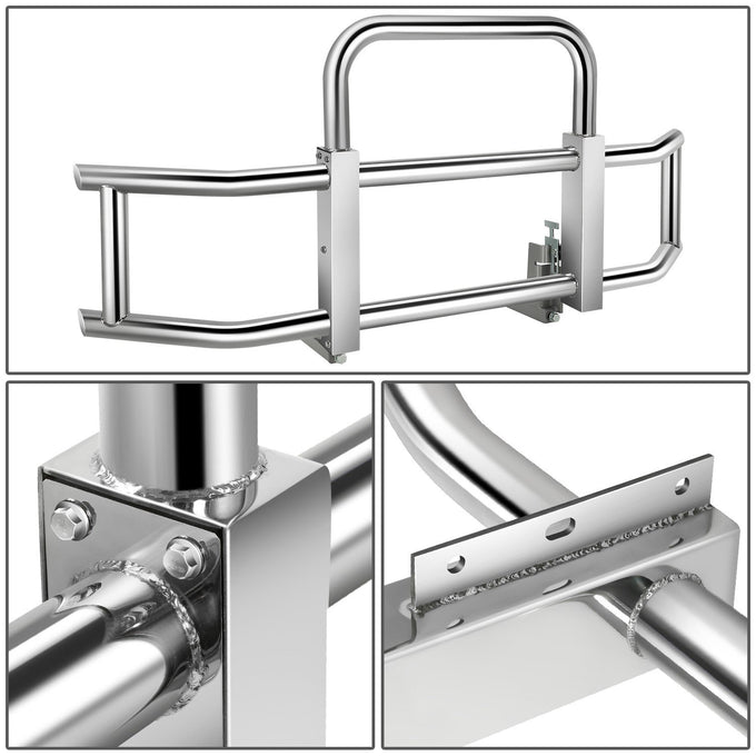 Front Bumper Grille Deer Guard+Brackets <br>08-16 International ProStar Chrome