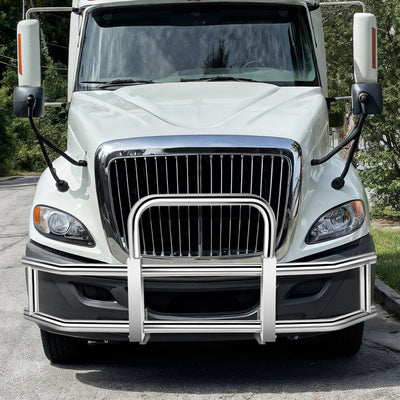 Front Bumper Grille Deer Guard+Brackets <br>08-16 International ProStar Chrome