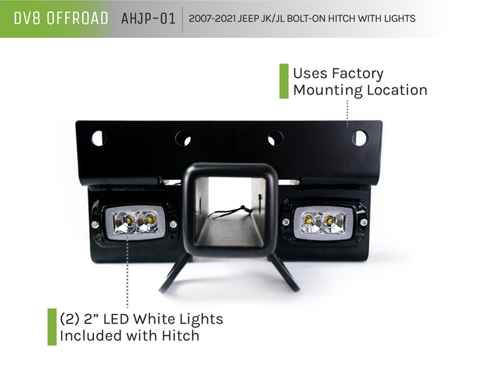 Bolt-On Hitch With Lights <br>07-18 Jeep Wrangler, 2018 JK