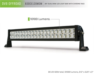 Dual Row LED Light Bar With Chrome Bezel <br>Universal