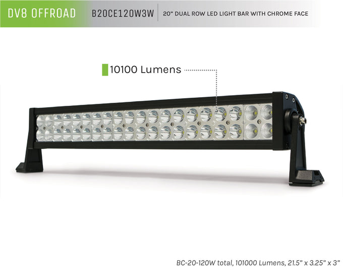 Dual Row LED Light Bar With Chrome Bezel <br>Universal