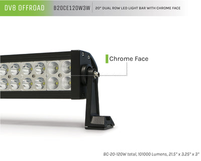 Dual Row LED Light Bar With Chrome Bezel <br>Universal