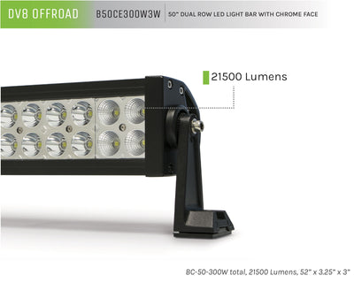 Dual Row LED Light Bar With Chrome Bezel <br>Universal
