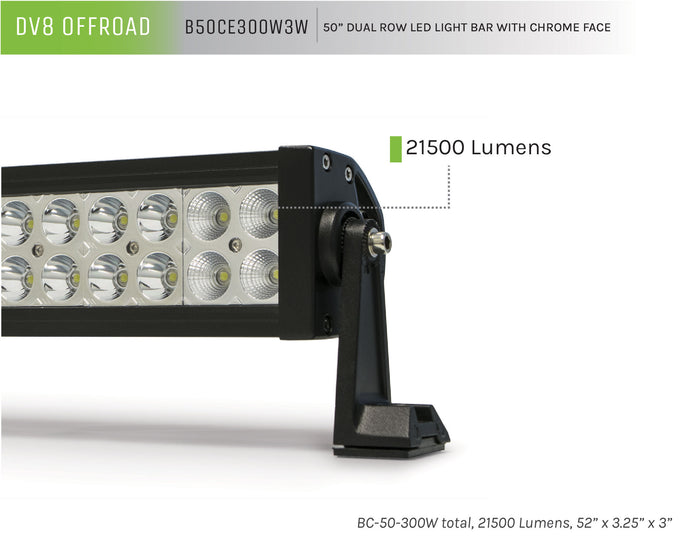 Dual Row LED Light Bar With Chrome Bezel <br>Universal