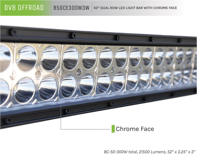 Dual Row LED Light Bar With Chrome Bezel <br>Universal