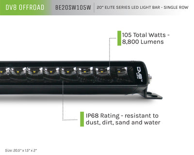 20-Inch Elite Series LED Light Bar - Single Row <br>Universal