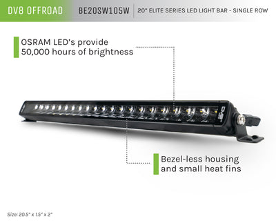 20-Inch Elite Series LED Light Bar - Single Row <br>Universal