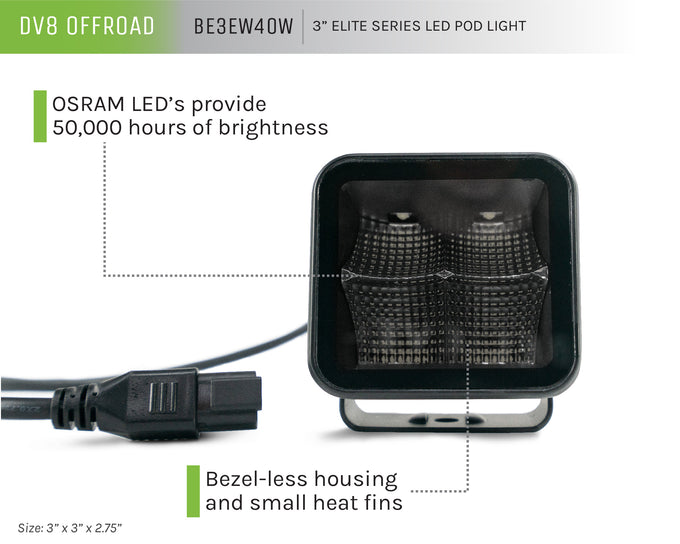3-Inch Elite Series LED Pod Light <br>Universal