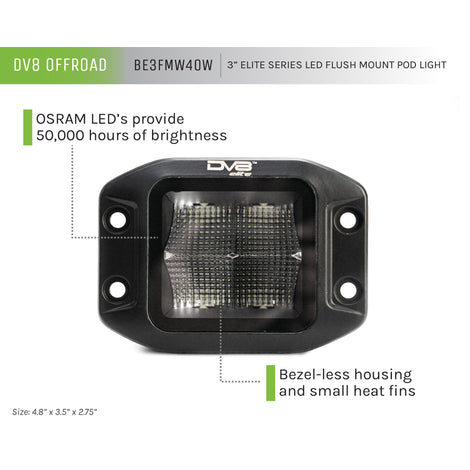 3-Inch Elite Series LED Flush Mount Pod Light <br>Universal