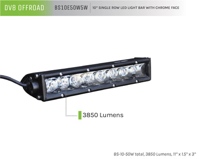 Single Row LED Light Bar With Chrome Face <br>Universal