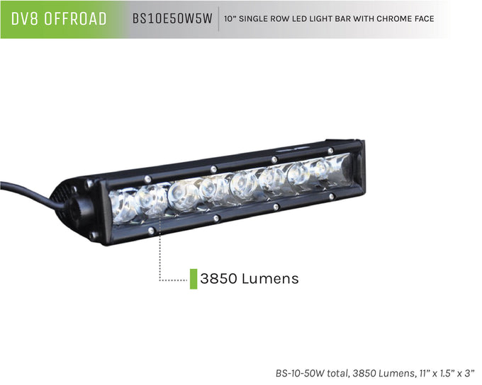 Single Row LED Light Bar With Chrome Face <br>Universal