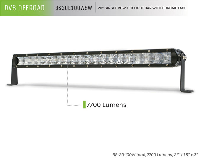 Single Row LED Light Bar With Chrome Face <br>Universal