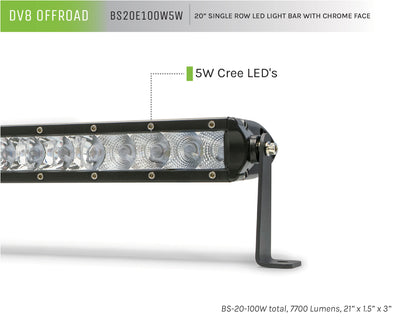 Single Row LED Light Bar With Chrome Face <br>Universal