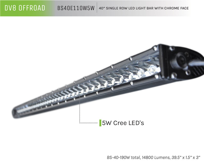 Single Row LED Light Bar With Chrome Face <br>Universal