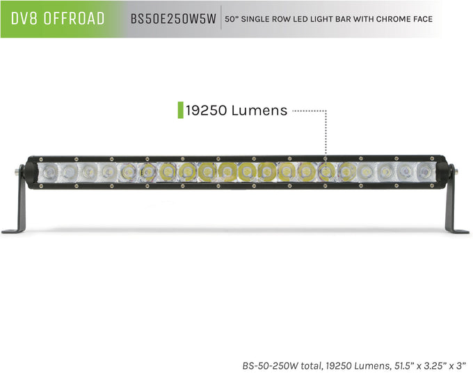 Single Row LED Light Bar With Chrome Face <br>Universal