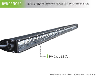Single Row LED Light Bar With Chrome Face <br>Universal