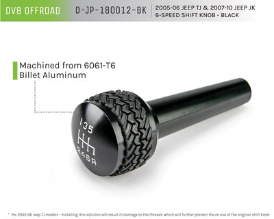 Black 6-Speed Shift Knob <br>05-10 Jeep Wrangler
