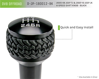 Black 6-Speed Shift Knob <br>05-10 Jeep Wrangler