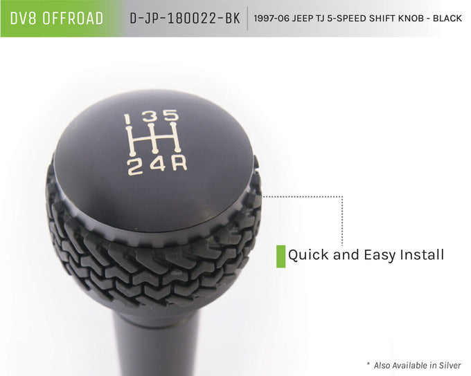 Black 5-Speed Shift Knob <br>97-06 Jeep Wrangler