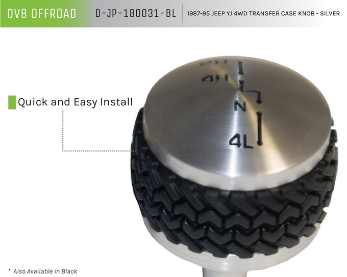 Silver Transfer Case Knob <br>87-95 Jeep Wrangler