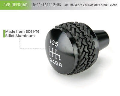 Black 6-Speed Shift Knob <br>11-17 Jeep Wrangler, 2018 JK