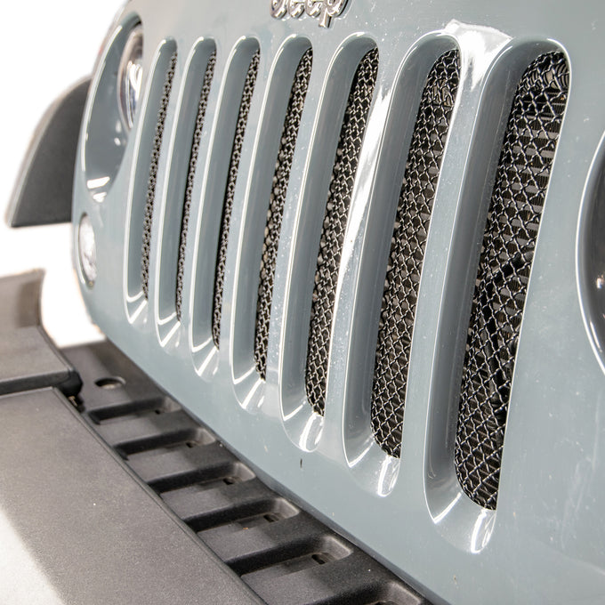 Black 1-Piece Mesh Grille <br>07-17 Jeep Wrangler, 2018 JK