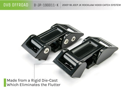 Rocklaw Hood Catch System <br>07-17 Jeep Wrangler, 2018 JK