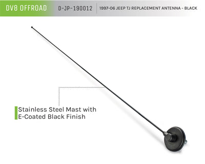 Black Replacement Antenna <br>97-06 Jeep Wrangler