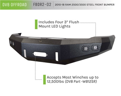 Steel Front Bumper <br>10-18 Dodge Ram 2500, 3500