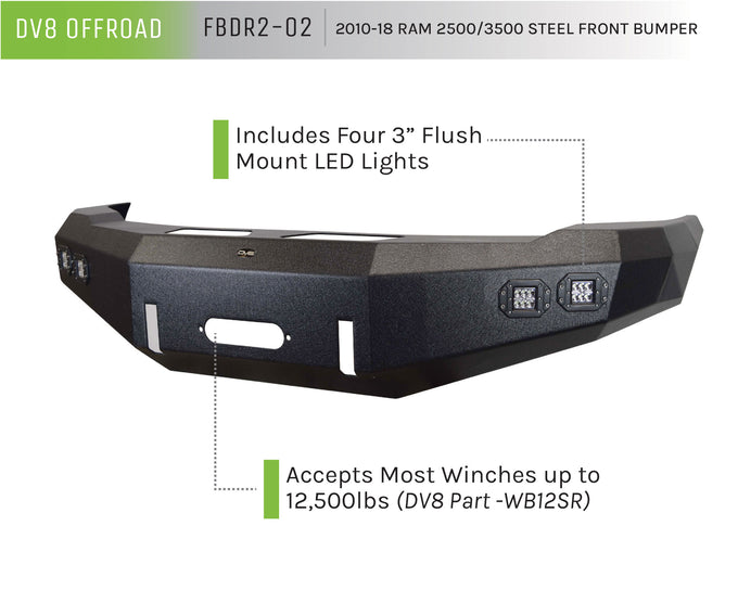 Steel Front Bumper <br>10-18 Dodge Ram 2500, 3500