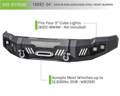 Steel Front Bumper <br>10-18 Dodge Ram 2500, 3500
