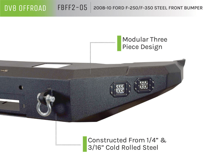 Steel Front Bumper <br>08-10 Ford F-250, F-350 Super Duty
