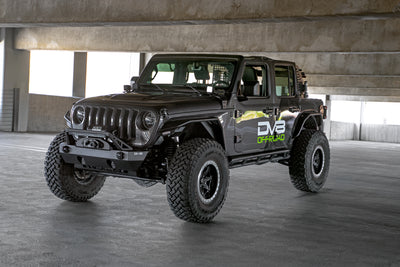 FS-25 Stubby Front Bumper with Plated Bull Bar <br>07-25 Jeep Wrangler JK, JL, Gladiator JT