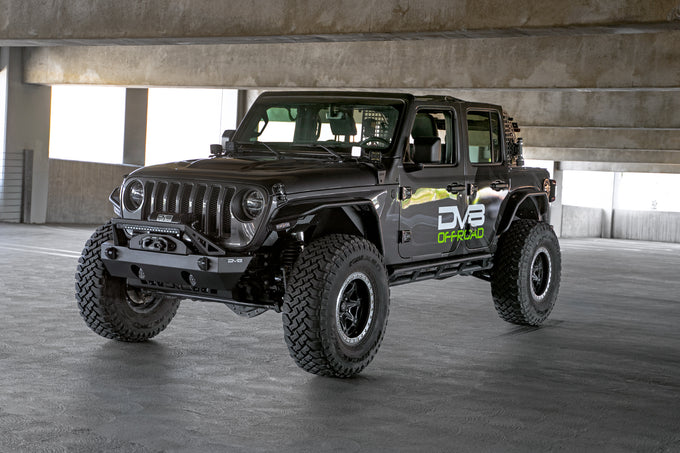 FS-25 Stubby Front Bumper with Plated Bull Bar <br>07-25 Jeep Wrangler JK, JL, Gladiator JT