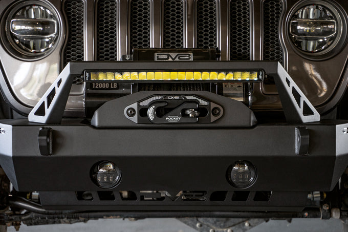 FS-25 Stubby Front Bumper with Plated Bull Bar <br>07-25 Jeep Wrangler JK, JL, Gladiator JT