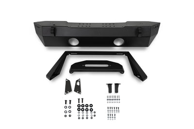FS-25 Stubby Front Bumper with Plated Bull Bar <br>07-25 Jeep Wrangler JK, JL, Gladiator JT