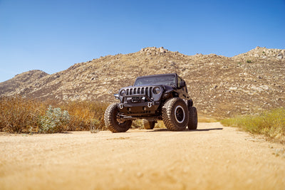 FS-25 Stubby Front Bumper with Plated Bull Bar <br>07-25 Jeep Wrangler JK, JL, Gladiator JT