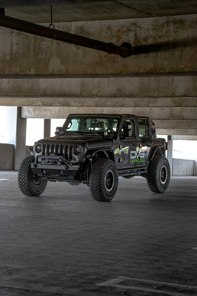 FS-25 Stubby Front Bumper with Plated Bull Bar <br>07-25 Jeep Wrangler JK, JL, Gladiator JT