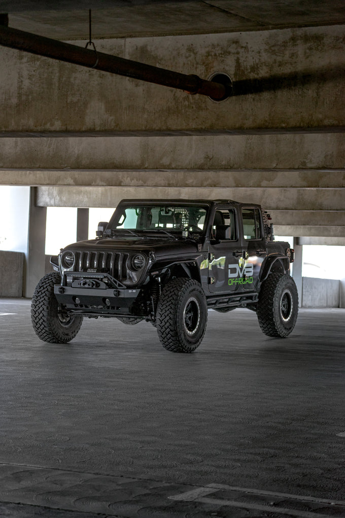 FS-25 Stubby Front Bumper with Plated Bull Bar <br>07-25 Jeep Wrangler JK, JL, Gladiator JT