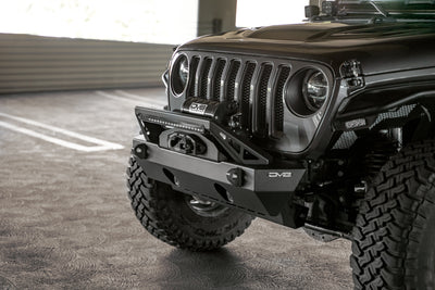 FS-25 Stubby Front Bumper with Plated Bull Bar <br>07-25 Jeep Wrangler JK, JL, Gladiator JT