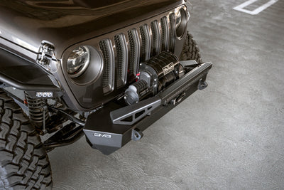 FS-25 Stubby Front Bumper with Plated Bull Bar <br>07-25 Jeep Wrangler JK, JL, Gladiator JT