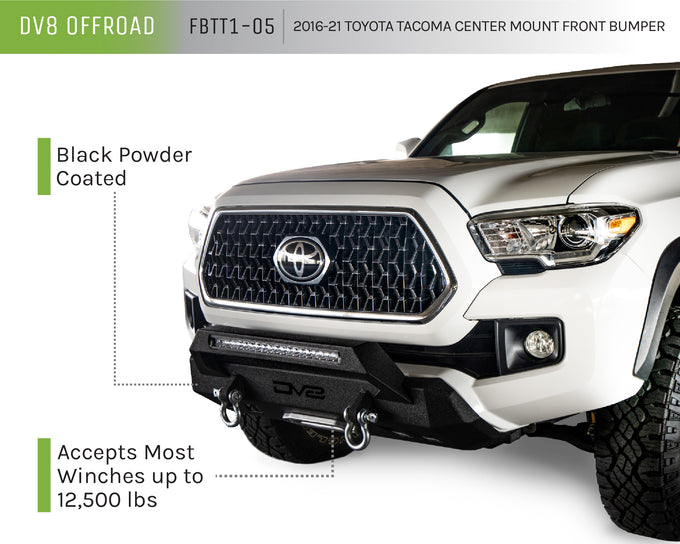 Center Mount Front Bumper <br>16-21 Toyota Tacoma