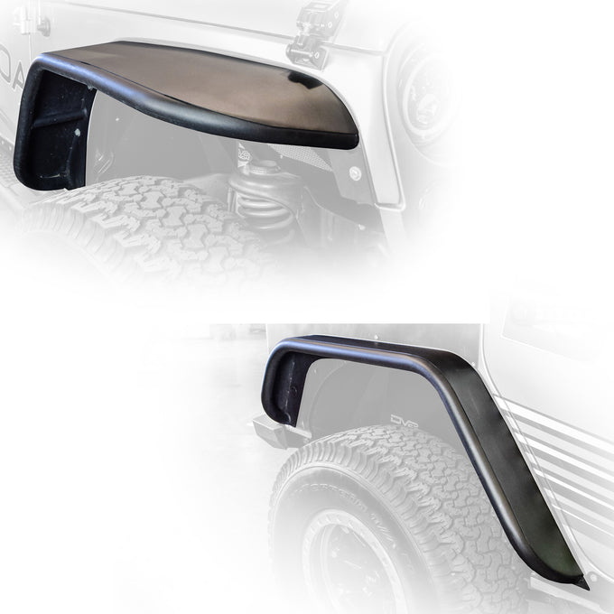 Front & Rear Wide Fender Flares <br>07-17 Jeep Wrangler, 2018 JK
