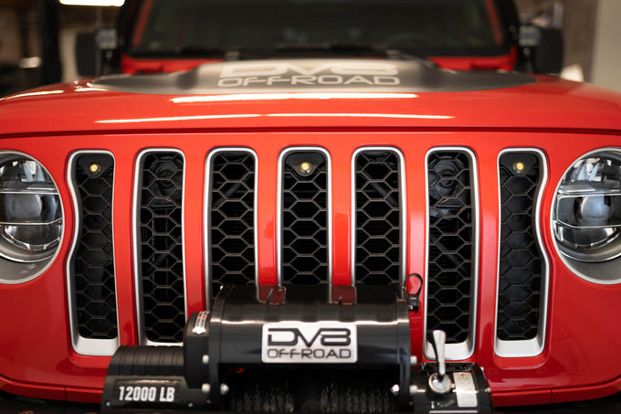 Amber Grille Lights <br>18-21 Jeep Wrangler, 2018 JK