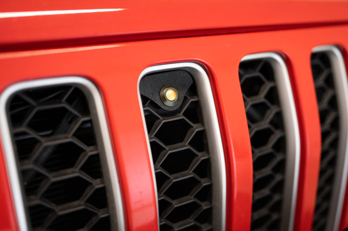 Amber Grille Lights <br>18-21 Jeep Wrangler, 2018 JK
